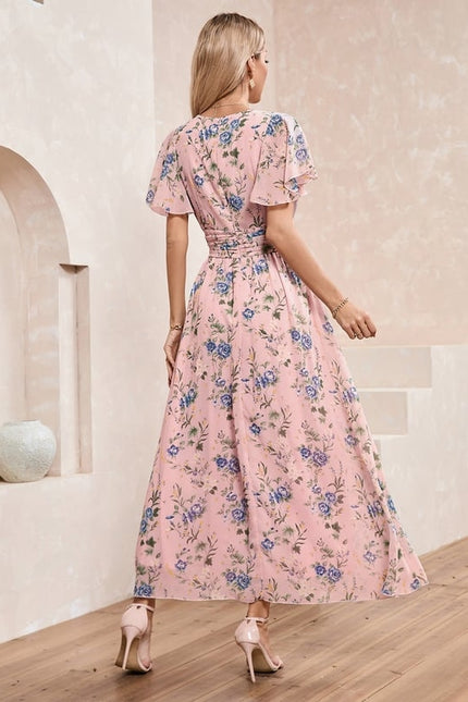 Robe Trapèze Fleurie Nuit - gallery 7