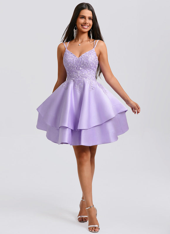 Robe Trapèze Lilas Étoilé - gallery 4