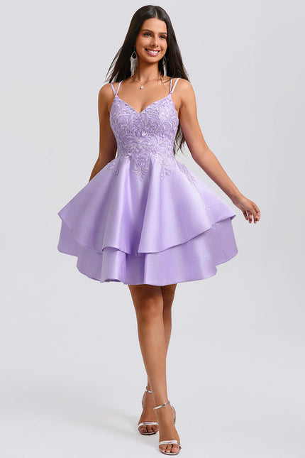 Robe Trapèze Lilas Étoilé - gallery 4