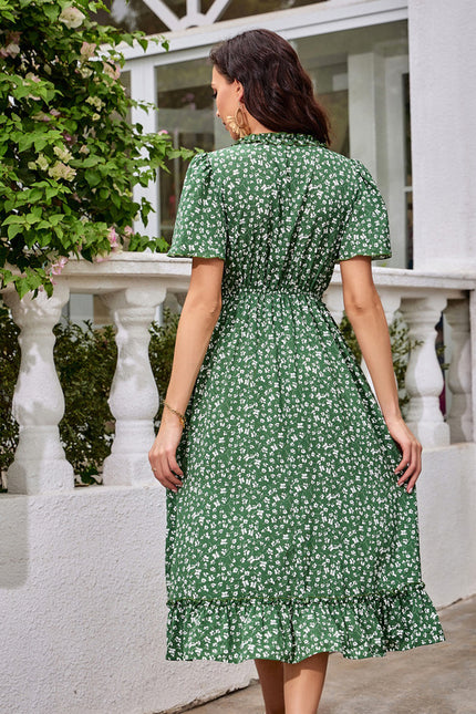 Robe Trapèze Élégance Marine Florale - gallery 3