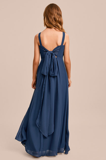 Robe Trapèze Mousseline Bleue - gallery 4