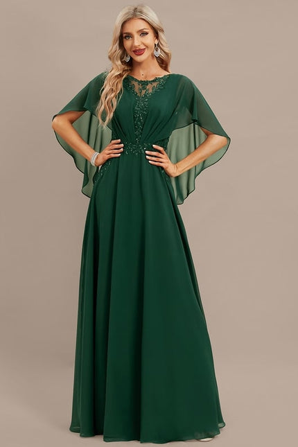 Robe Trapèze Élévation Émeraude - gallery 3