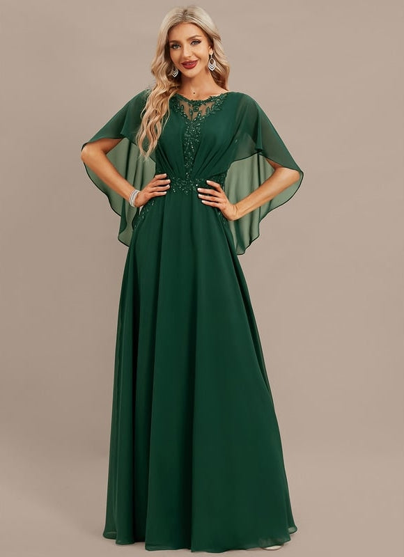 Robe Trapèze Élévation Émeraude - gallery 3