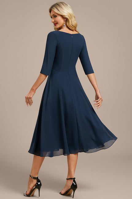 Robe Trapèze Chiffon Élégante - gallery 5