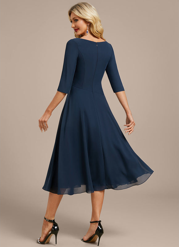 Robe Trapèze Chiffon Élégante - gallery 5