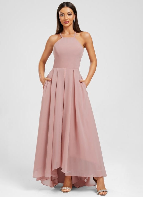Robe Trapèze Mousseline Rose - gallery 4