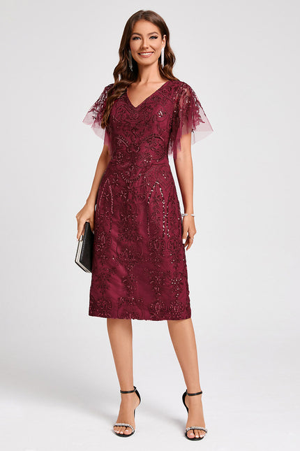 Robe Trapèze Élégance Bordeaux Chic