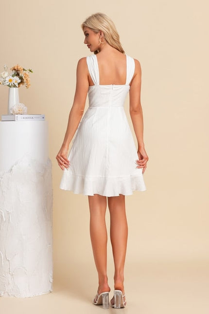 Robe Trapèze Flottante Écrue - gallery 1