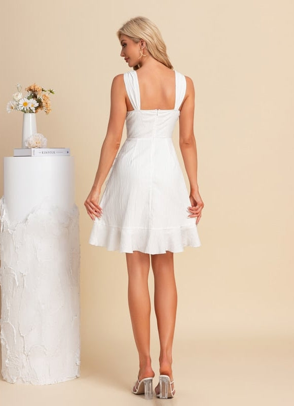 Robe Trapèze Flottante Écrue - gallery 1