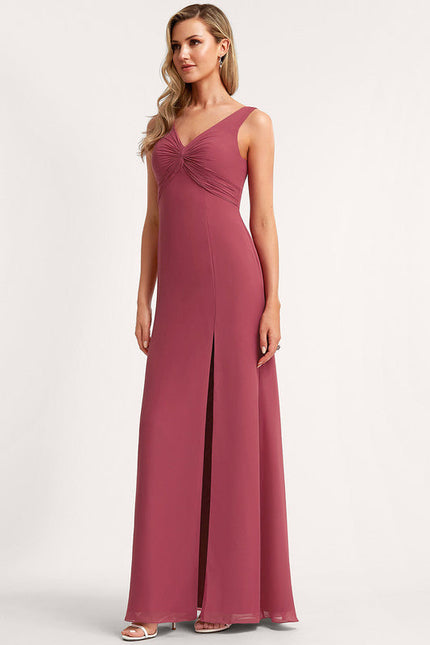 Robe Trapèze Longue Beige Élégante - gallery 2