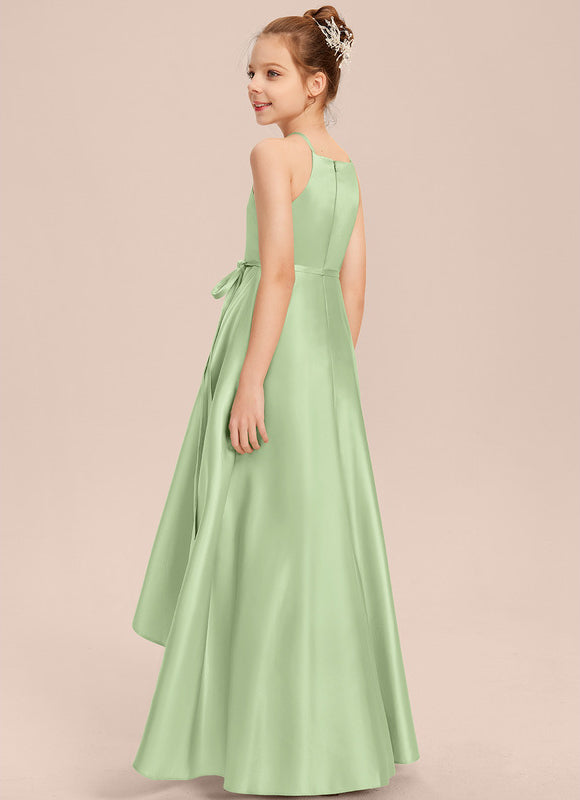Robe Trapèze Satin Bleuté Élégante - gallery 7