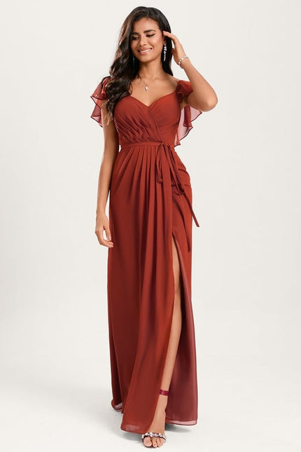 Robe Trapèze Mousseline Fendue - gallery 3