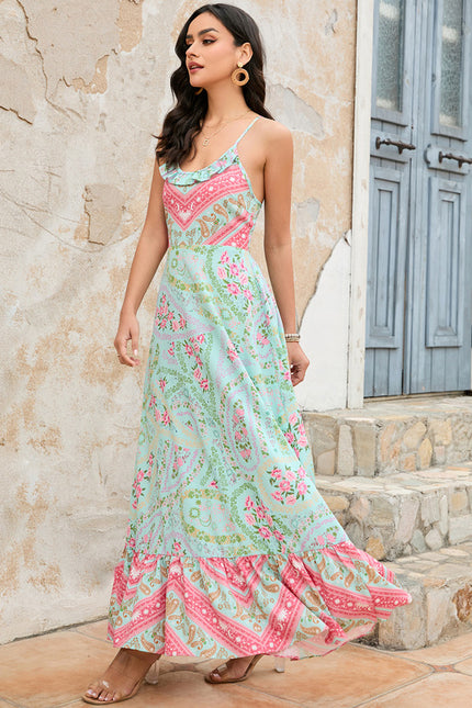 Robe Trapèze Fleurie Éclatante - gallery 2