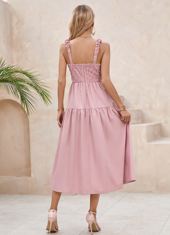 Robe Trapèze Rose Éclatante - gallery 5