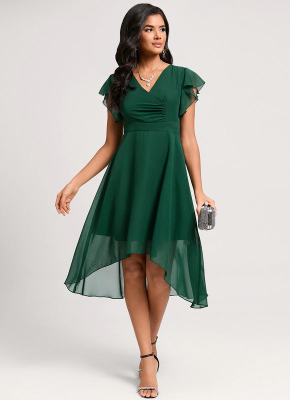 Robe Trapèze Flottante Verte - gallery 5