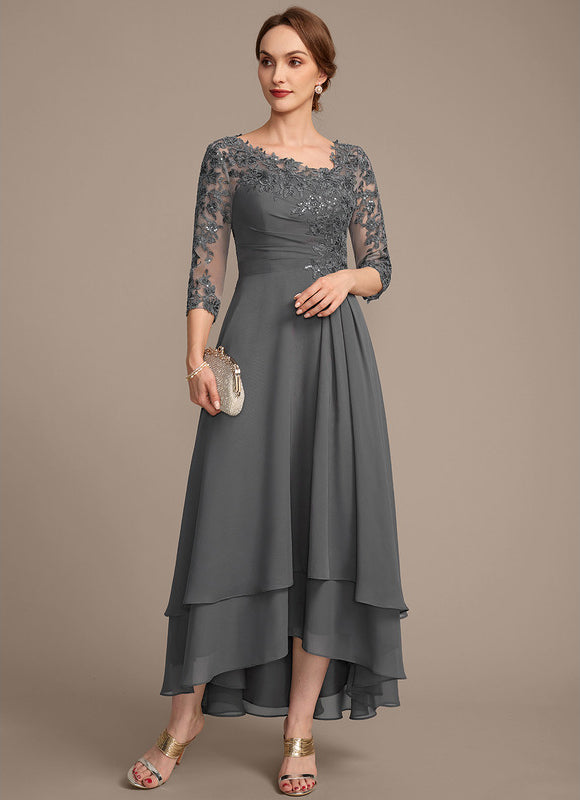 Robe Trapèze Gris Élégant - gallery 2