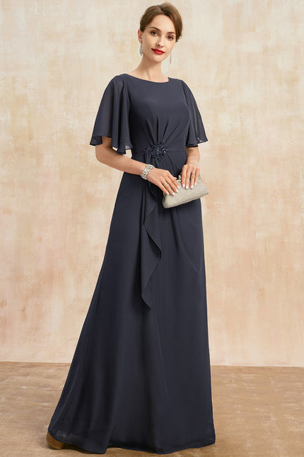 Robe Trapèze Élégance Marine Éthérée - gallery 4