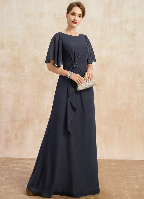 Robe Trapèze Élégance Marine Éthérée - gallery 4