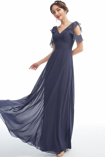 Robe Trapèze Mousseline Fendue - gallery 4