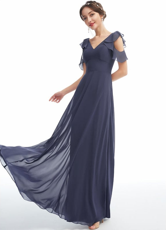 Robe Trapèze Mousseline Fendue - gallery 4