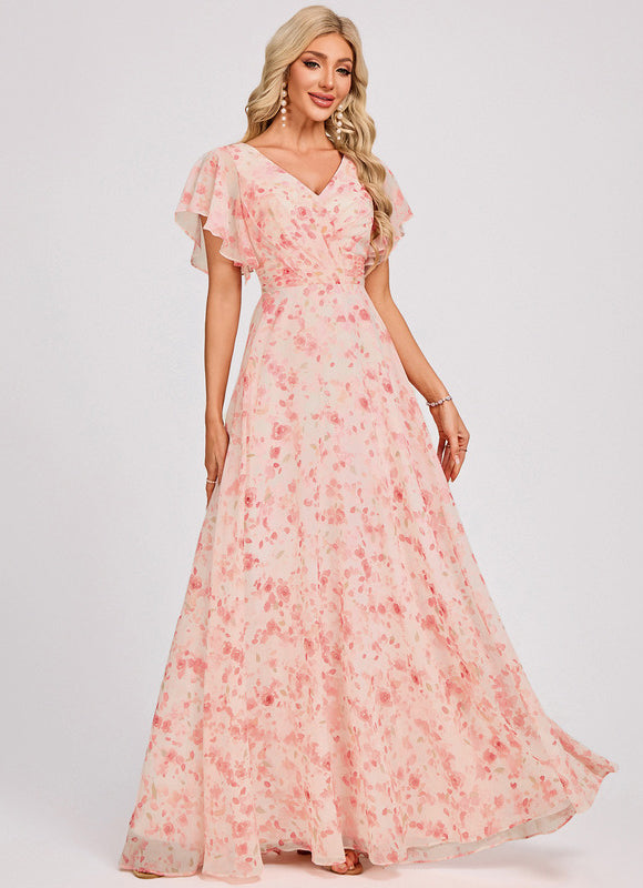 Robe Trapèze Mousseline Fendue - gallery 2