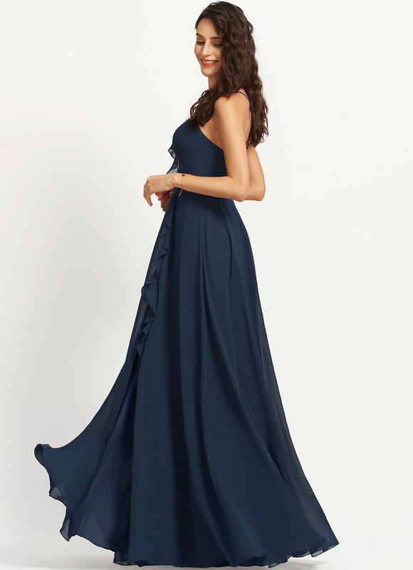 Robe Trapèze Longue Beige Élégante - gallery 3