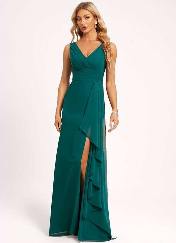 Robe Trapèze Mousseline Fendue - gallery 3