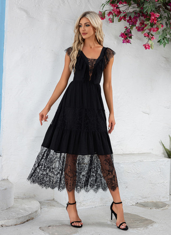 Robe Trapèze Noir Enchanté - gallery 1