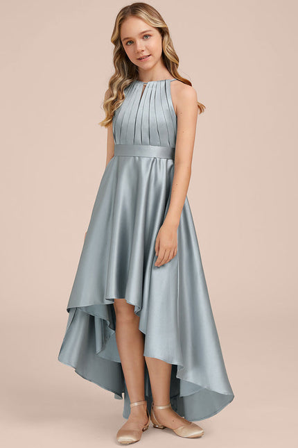Robe Trapèze Satin Bleuté Élégante - gallery 4