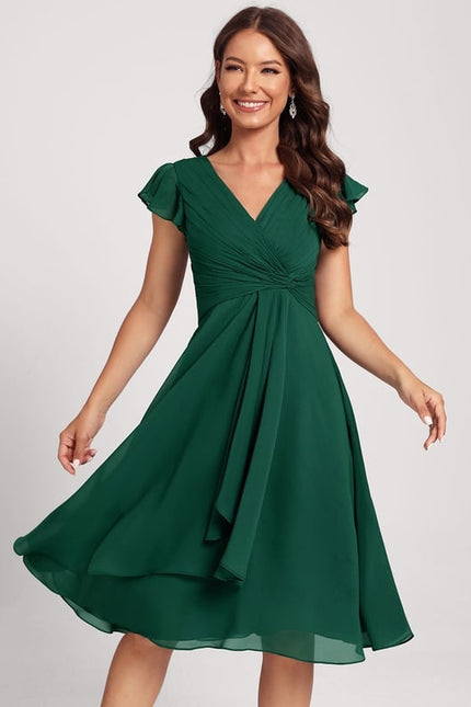 Robe Trapèze Drapé Élégant Chic