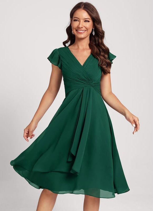 Robe Trapèze Drapé Élégant Chic