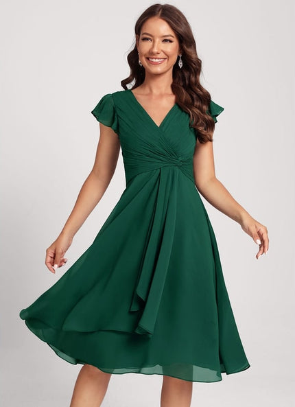 Robe Trapèze Drapé Élégant Chic