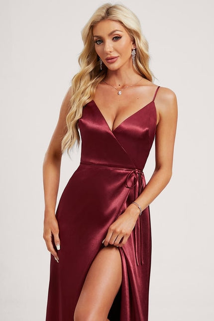 Robe Trapèze Satin Doré Élégante - gallery 3
