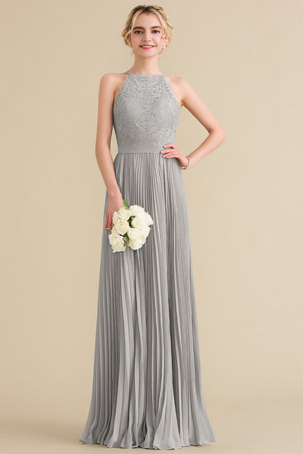 Robe Trapèze Gris Élégance Plissée - gallery 8