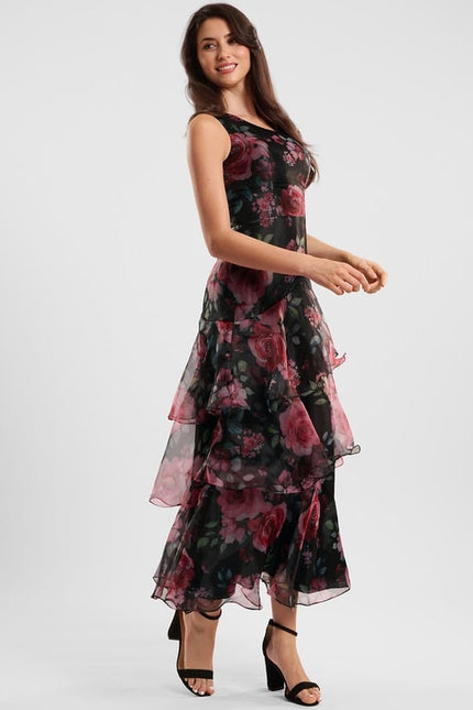 Robe Trapèze Asymétrique Florale - gallery 3