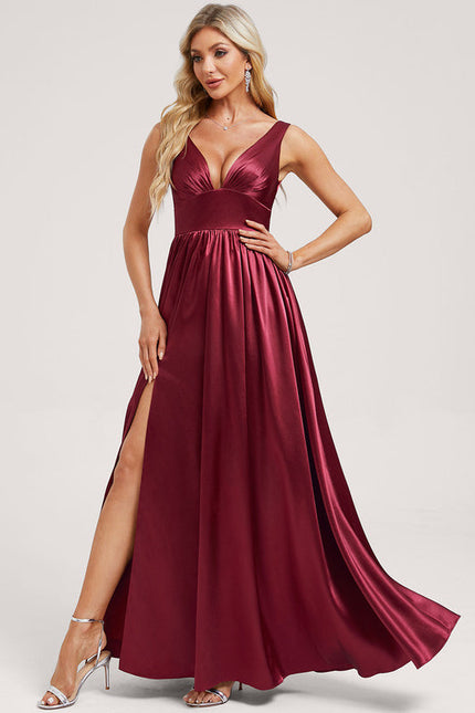 Robe Trapèze Satin Doré Élégante - gallery 2