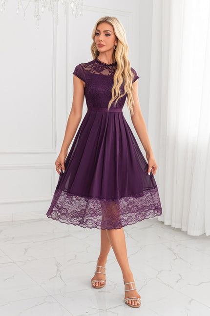 Robe Trapèze Violet Éthéré - gallery 4