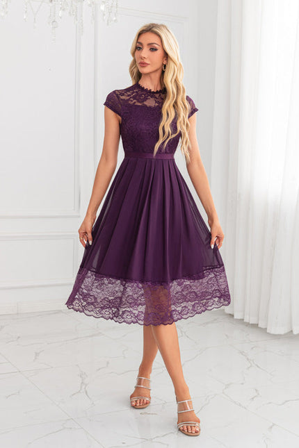 Robe Trapèze Violet Éthéré - gallery 4