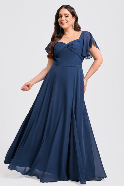 Robe Trapèze Mousseline Fendue - gallery 6