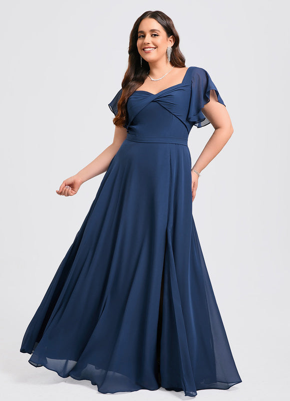 Robe Trapèze Mousseline Fendue - gallery 6