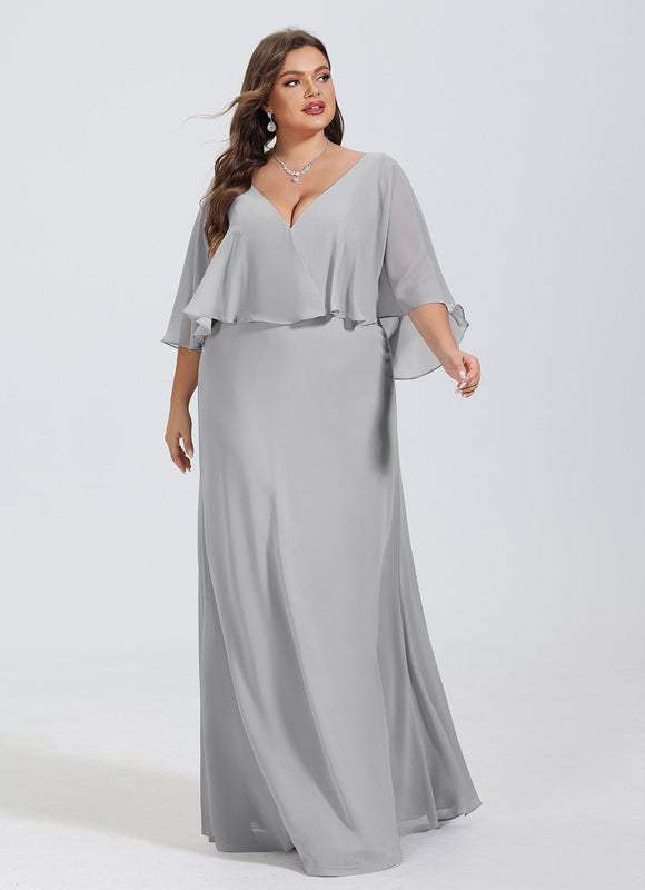 Robe Trapèze Gris Flottant - gallery 8