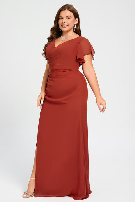 Robe Trapèze Mousseline Fendue - gallery 5