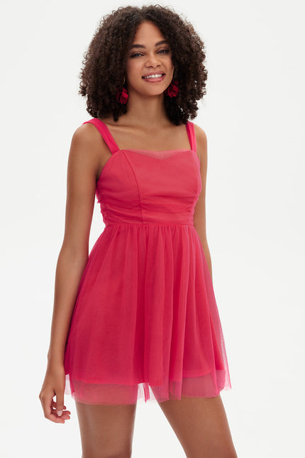 Robe Trapèze Fuchsia Envoûtante - gallery 7