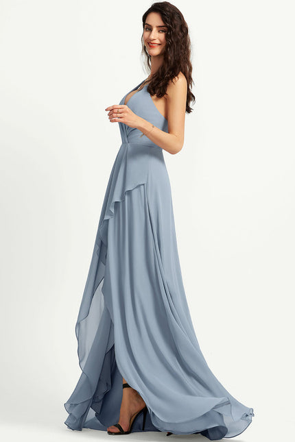Robe Trapèze Aérienne Vert Pâle - gallery 2