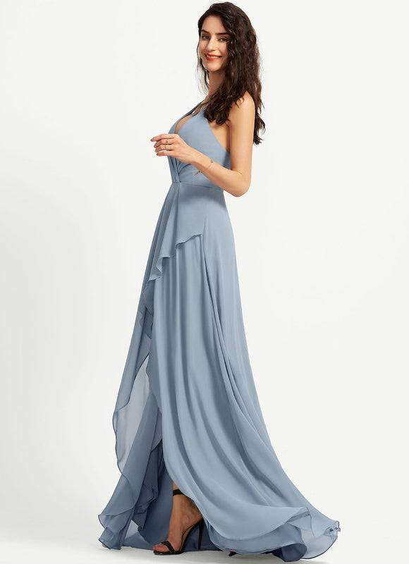 Robe Trapèze Aérienne Vert Pâle - gallery 2