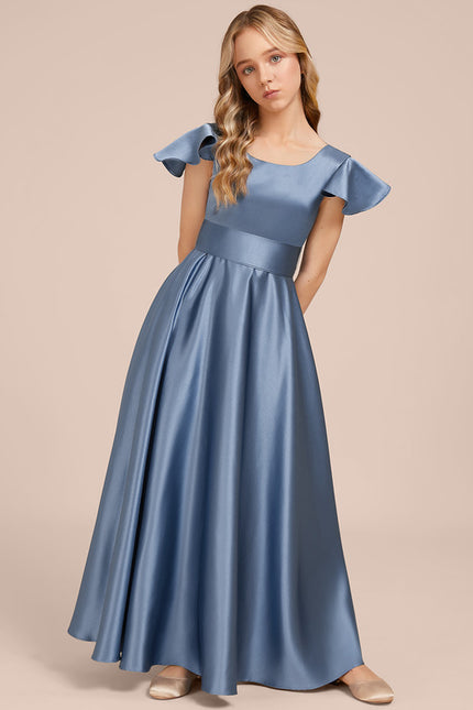Robe Trapèze Satin Ciel Doux