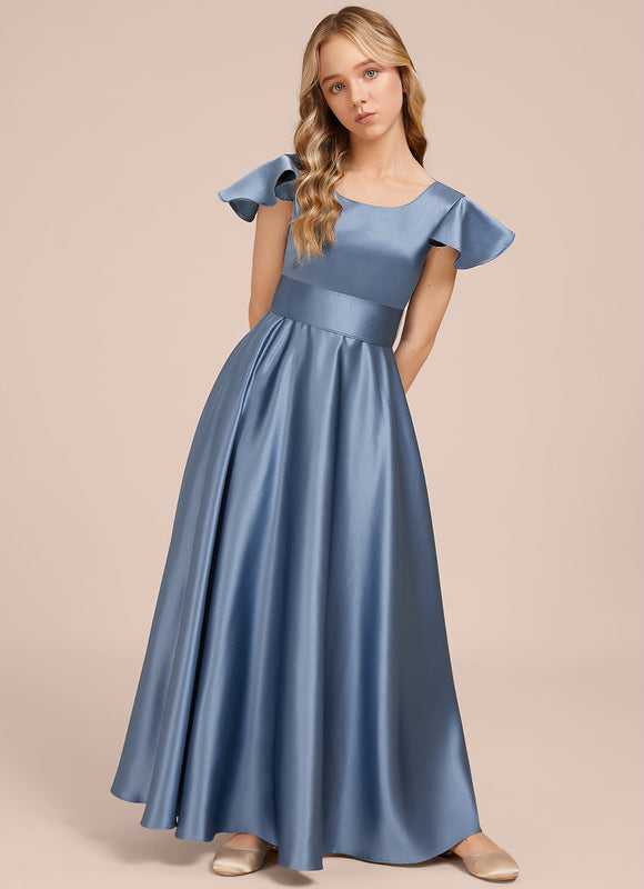Robe Trapèze Satin Ciel Doux