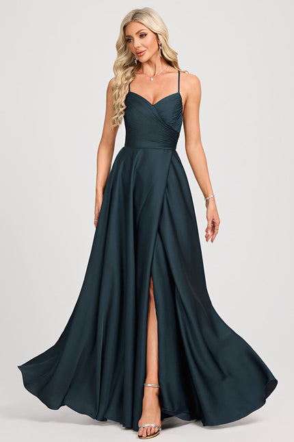 Robe Trapèze Satin Énigmatique