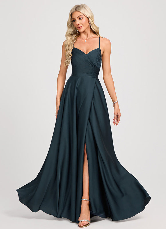 Robe Trapèze Satin Énigmatique