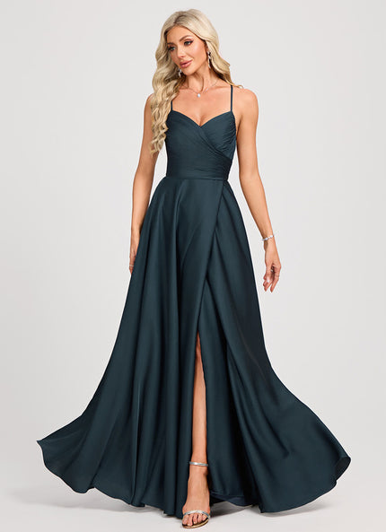 Robe Trapèze Satin Énigmatique
